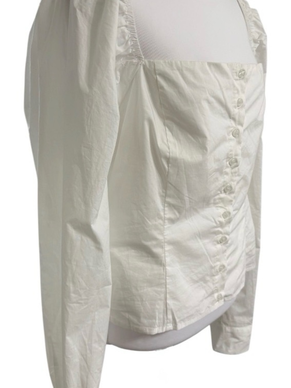 NWT LULUS WHITE COTTON PUFF SLEEVE SQUARE NECK BLOUSE XL ROMANTIC COTTAGECORE - Picture 8 of 10